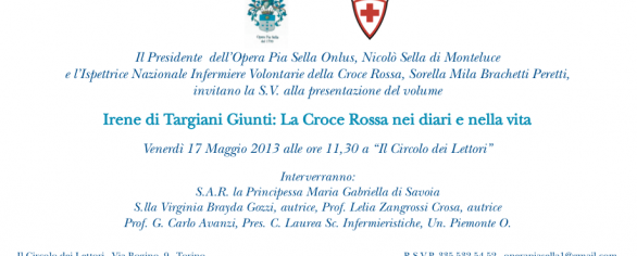 Presentazione volume “Irene di Targiani Giunti: La Croce Rossa nei diari e nella vita”